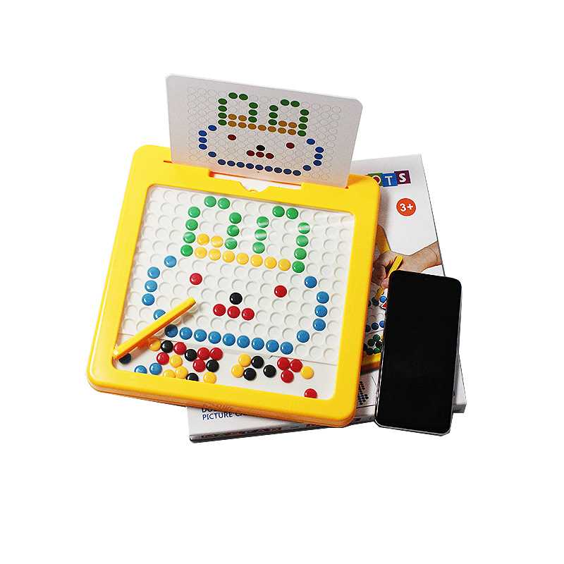 Magnetic Drawing Board for Kids – Magpad Dots Educational Writing & Pattern Learning Board with Magnetic Pen & Cards