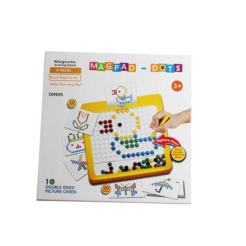 Magnetic Drawing Board for Kids – Magpad Dots Educational Writing & Pattern Learning Board with Magnetic Pen & Cards