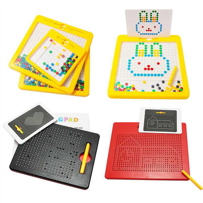Magnetic Drawing Board for Kids – Magpad Dots Educational Writing & Pattern Learning Board with Magnetic Pen & Cards